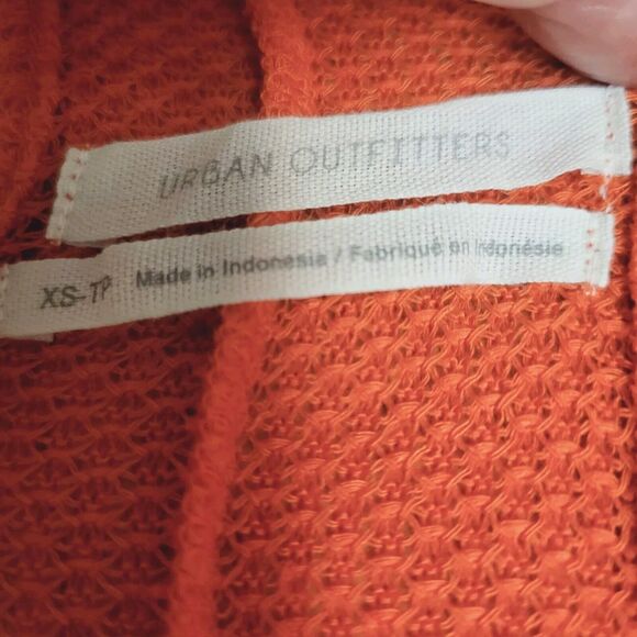 Urban Outfitters Bright Orange V Neck Hi-Lo Waffle Knit Tank Blouse Size XS/TP - Picture 4 of 7